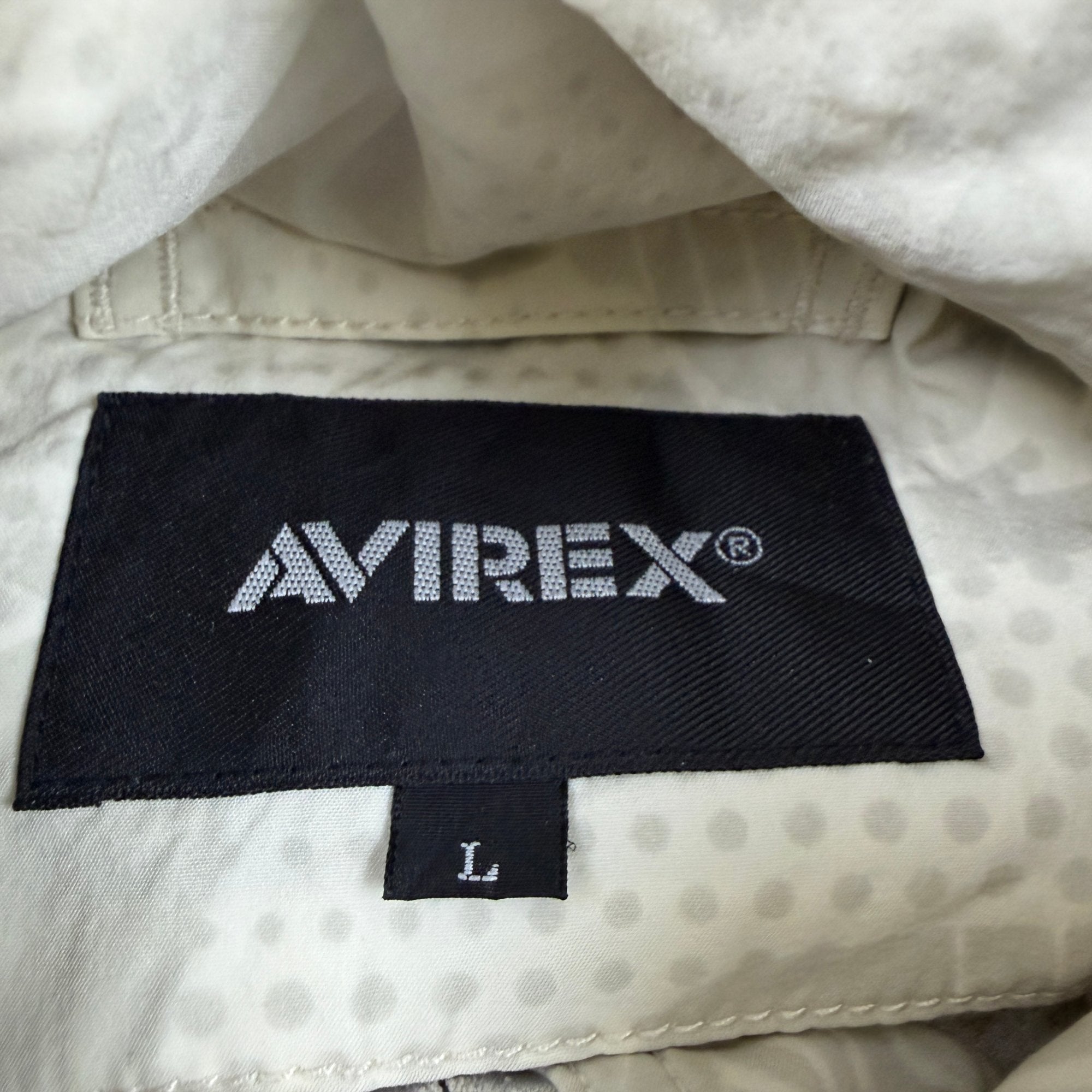 Avirex Blackbird Recon Aircraft Full-Zip Bomber Jacket Beige