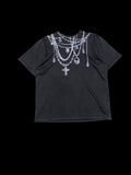 Black Graphic Necklace Print T-Shirt