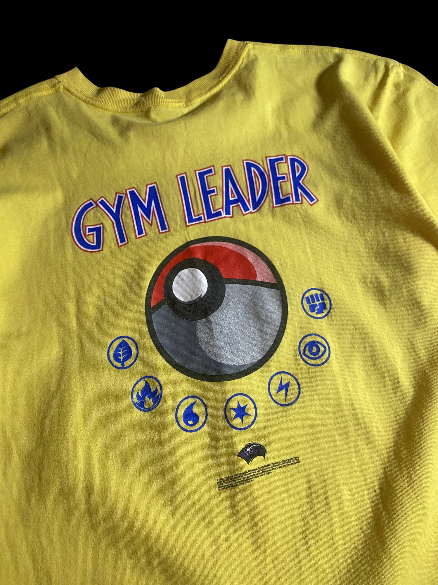 Vintage 90's Anvil Pokémon Gym Leader Graphic T-Shirt Yellow