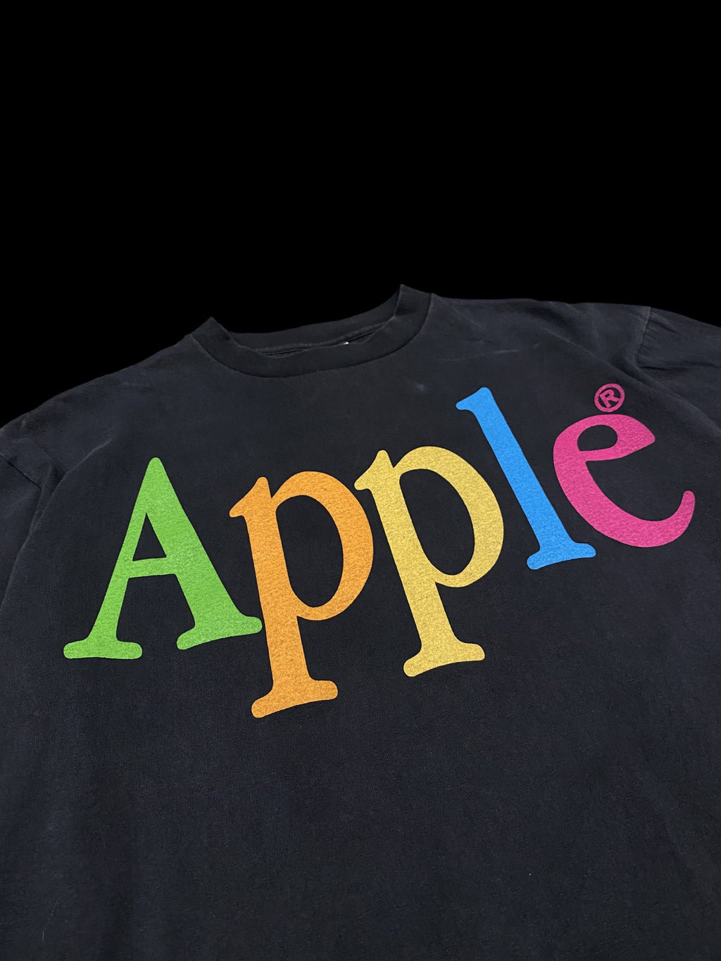 Vintage Reprint Apple Rumba Graphic T-Shirt Black