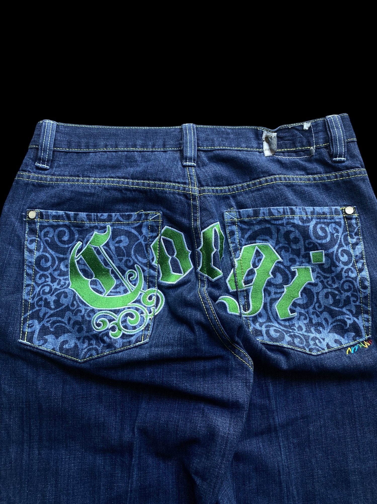 Coogi Union Jack Graphic Denim Jeans Blue