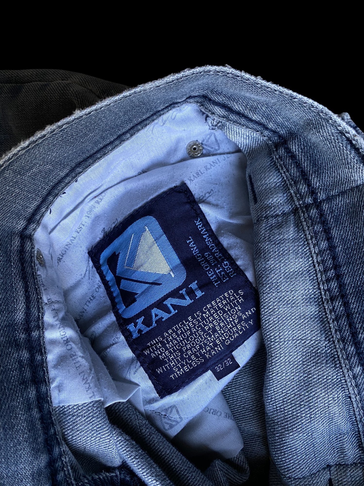 Vintage Karl Kani Distressed Denim Jeans Blue
