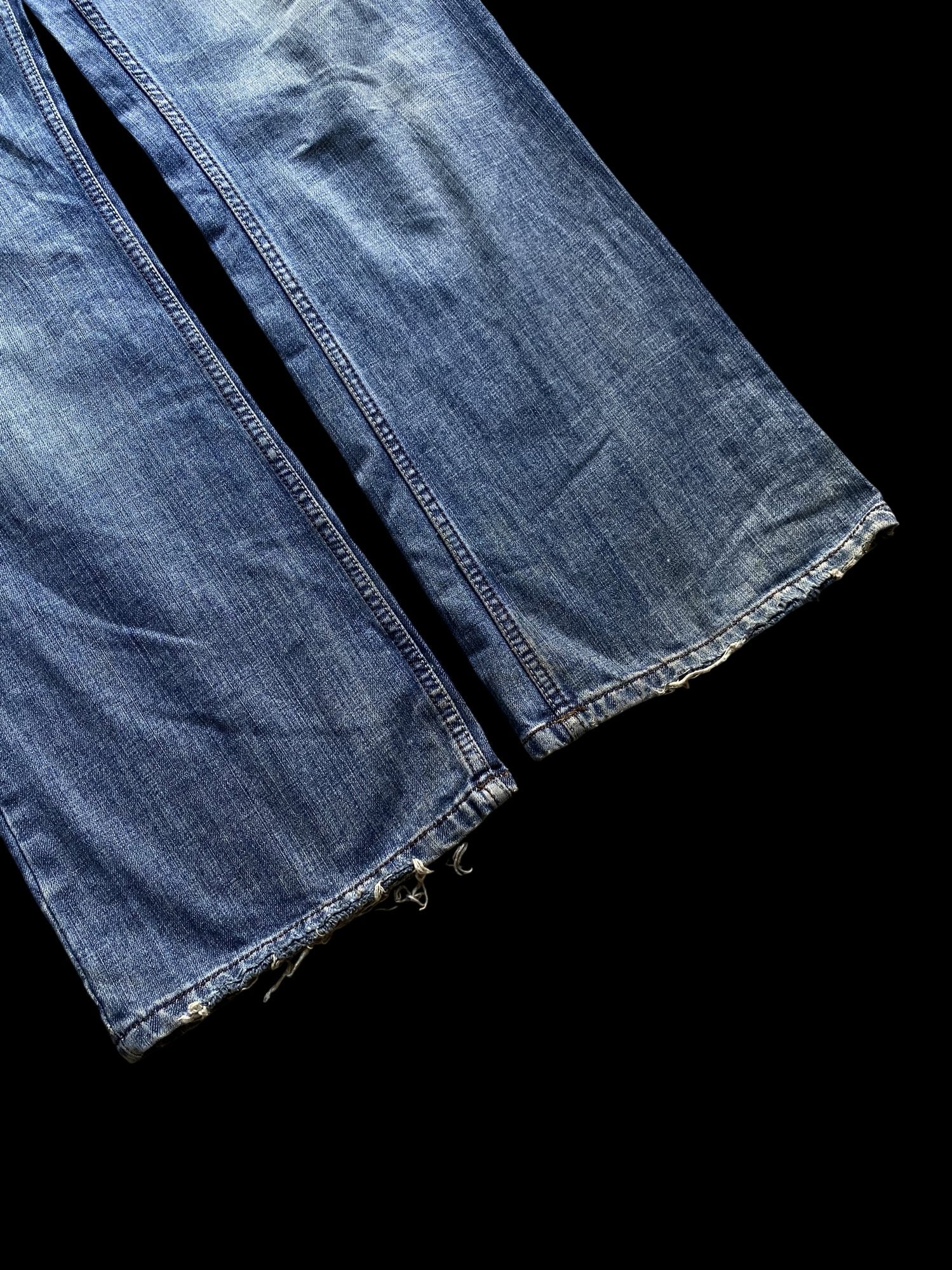Vintage GF Ferré Distressed Straight Leg Denim Jeans Blue