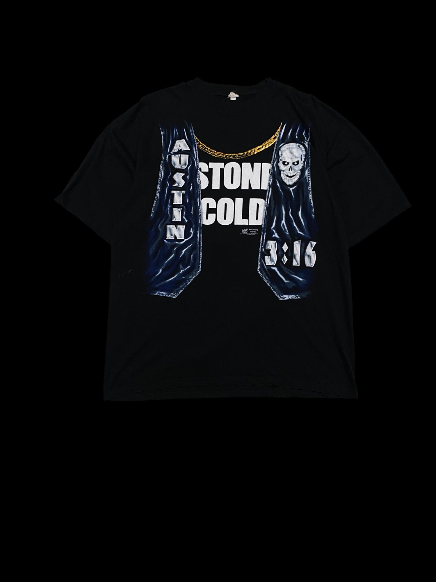 Vintage 1999 WWF Stone Cold Steve Austin Graphic T-Shirt Black