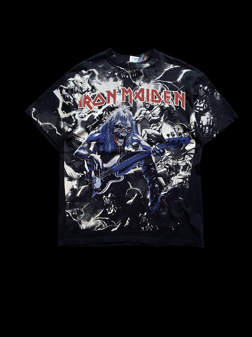 Vintage Reprint Iron Maiden Graphic Band T-shirt Black