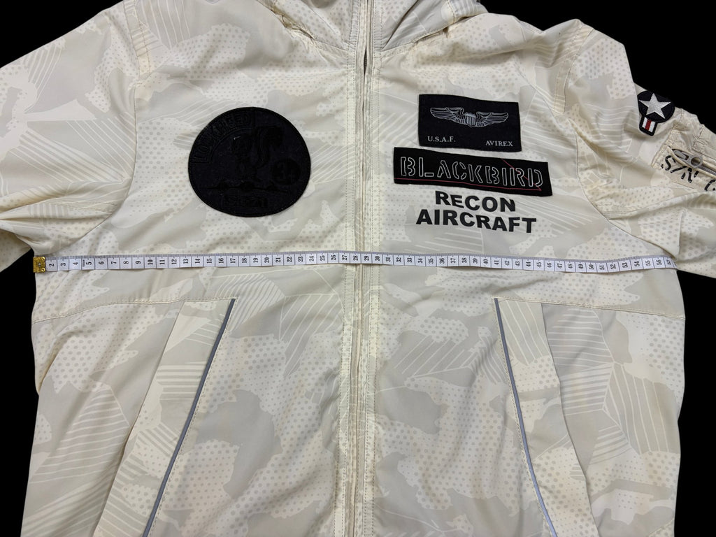 Avirex Blackbird Recon Aircraft Full-Zip Bomber Jacket Beige