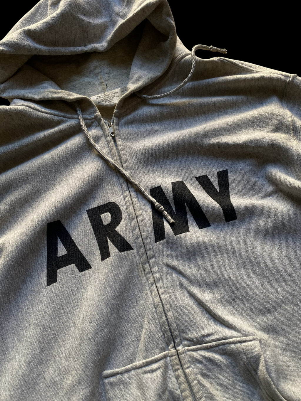 Army Full-Zip Hooded Sweatshirt Gray