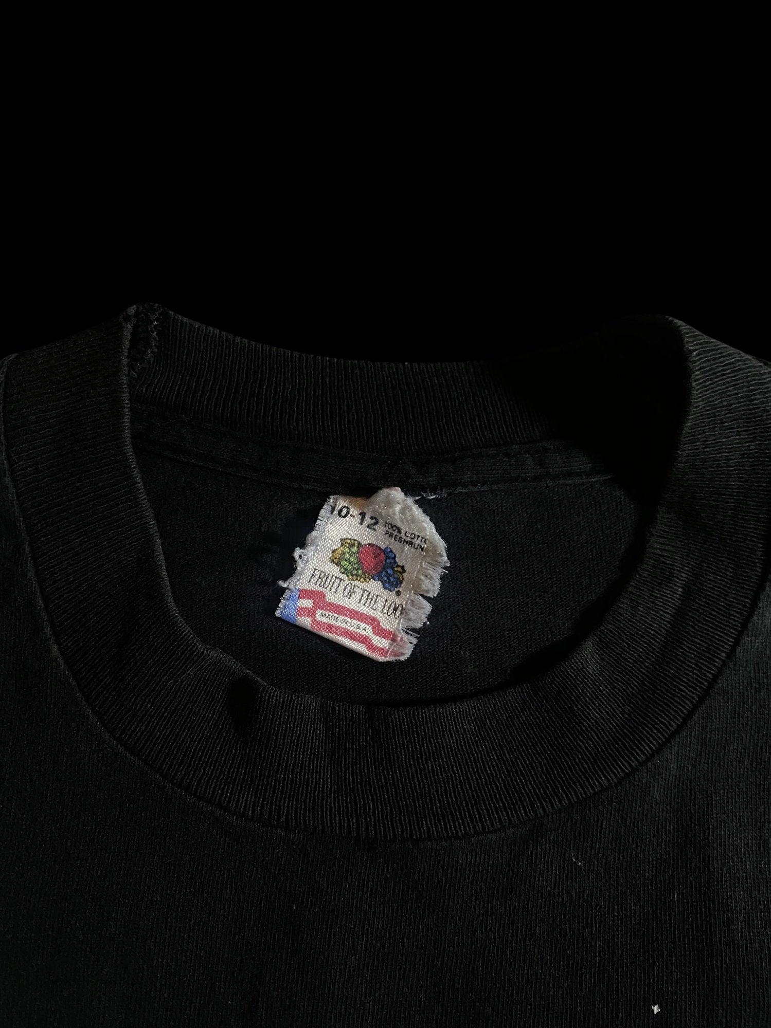 Vintage Fruit of the Loom Space Graphic T-Shirt Black