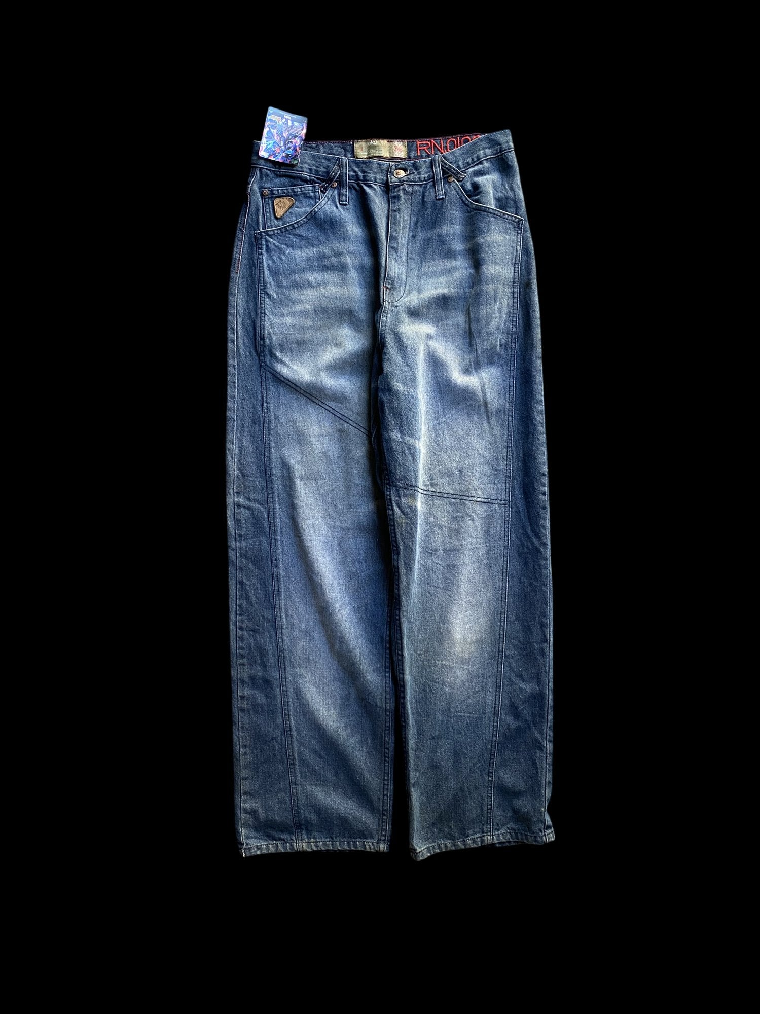 Akdmks Wide Leg Denim Jeans Blue