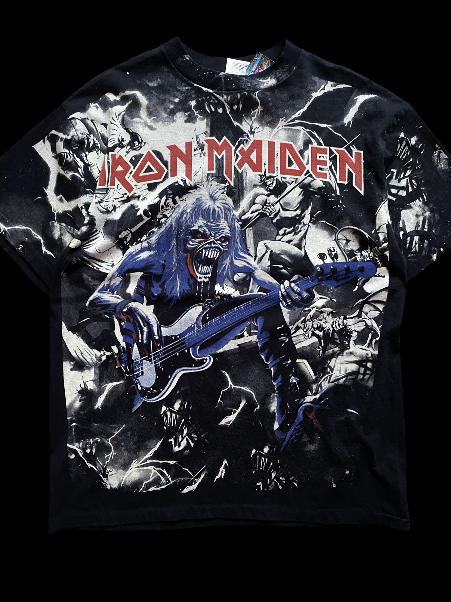 Vintage Reprint Iron Maiden Graphic Band T-shirt Black