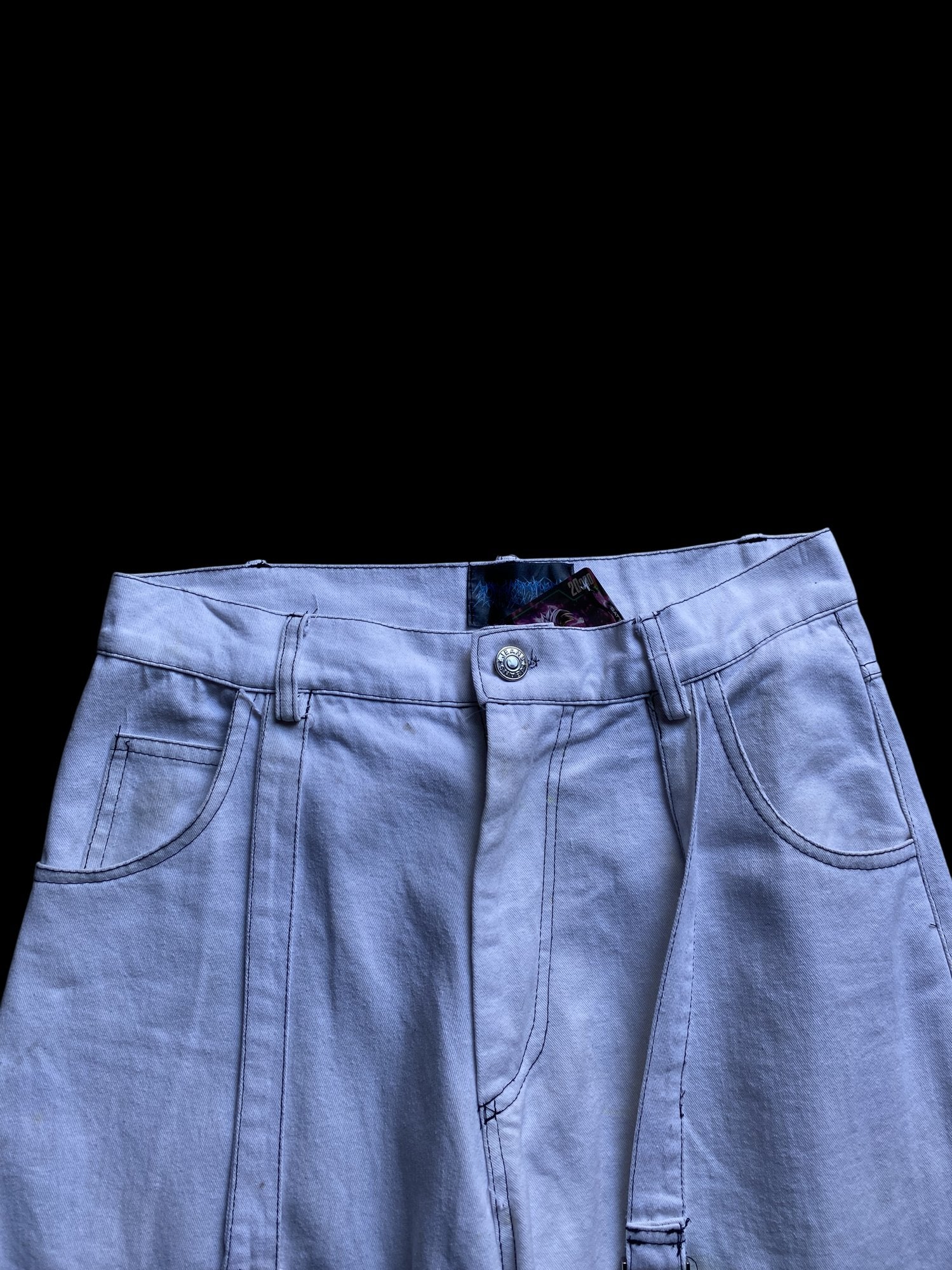 Two-Tone Convertible Trousers with Zip-Off Feature White