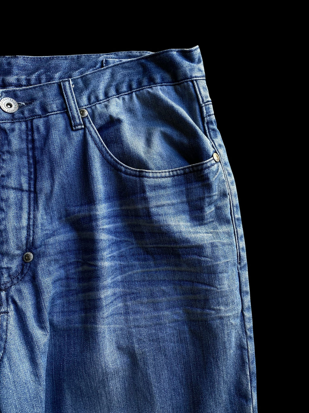 Eight 732 Embroidered Wide Leg Denim Jeans Blue