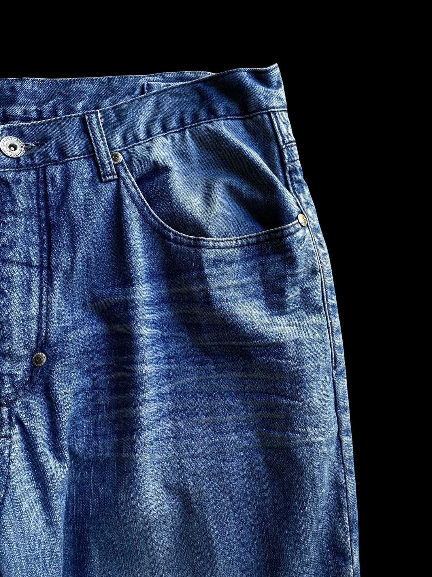 Eight 732 Embroidered Wide Leg Denim Jeans Blue