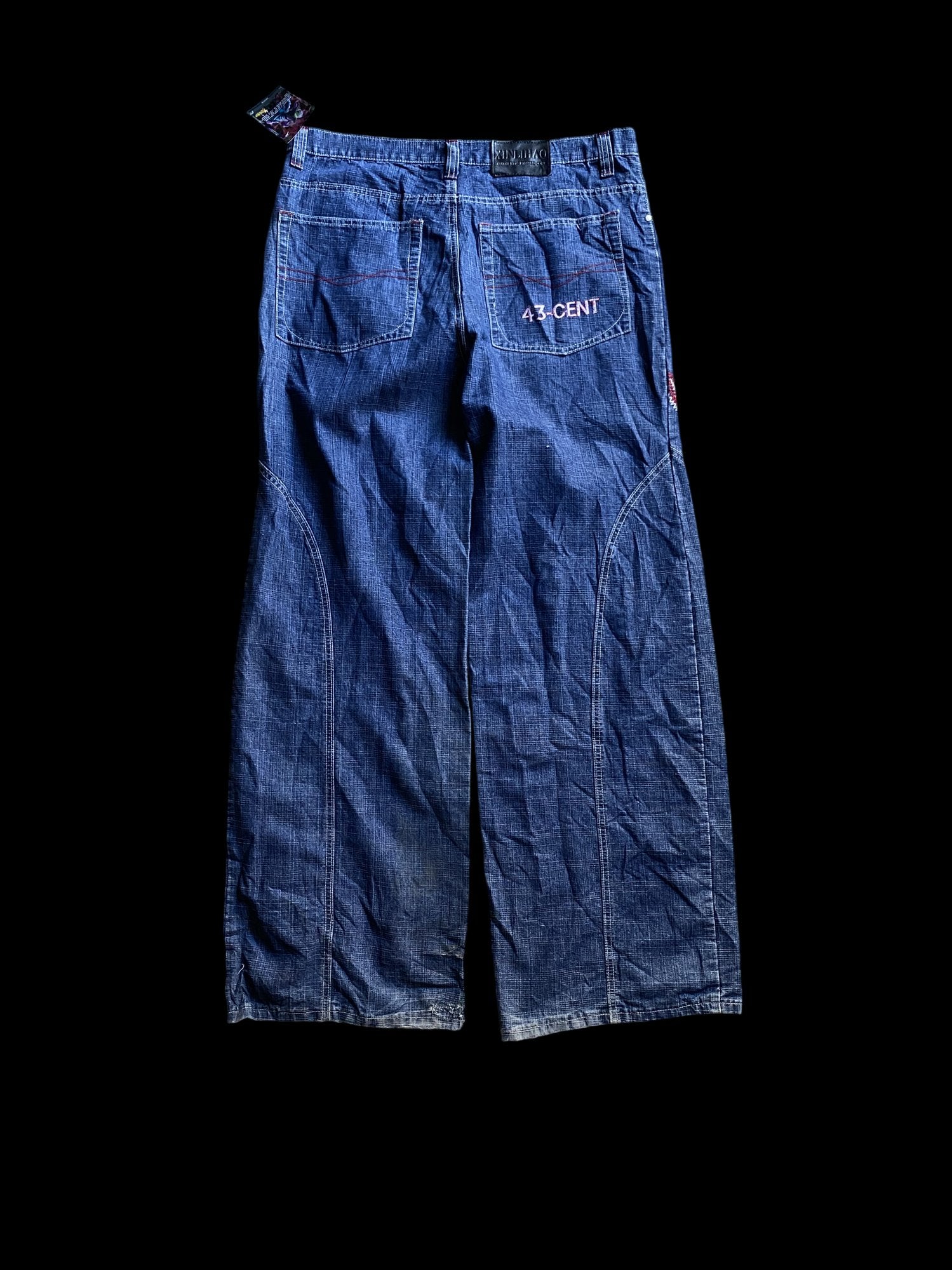 Vintage FIFTY CENT 00's Embroidered Baggy Denim Jeans Blue