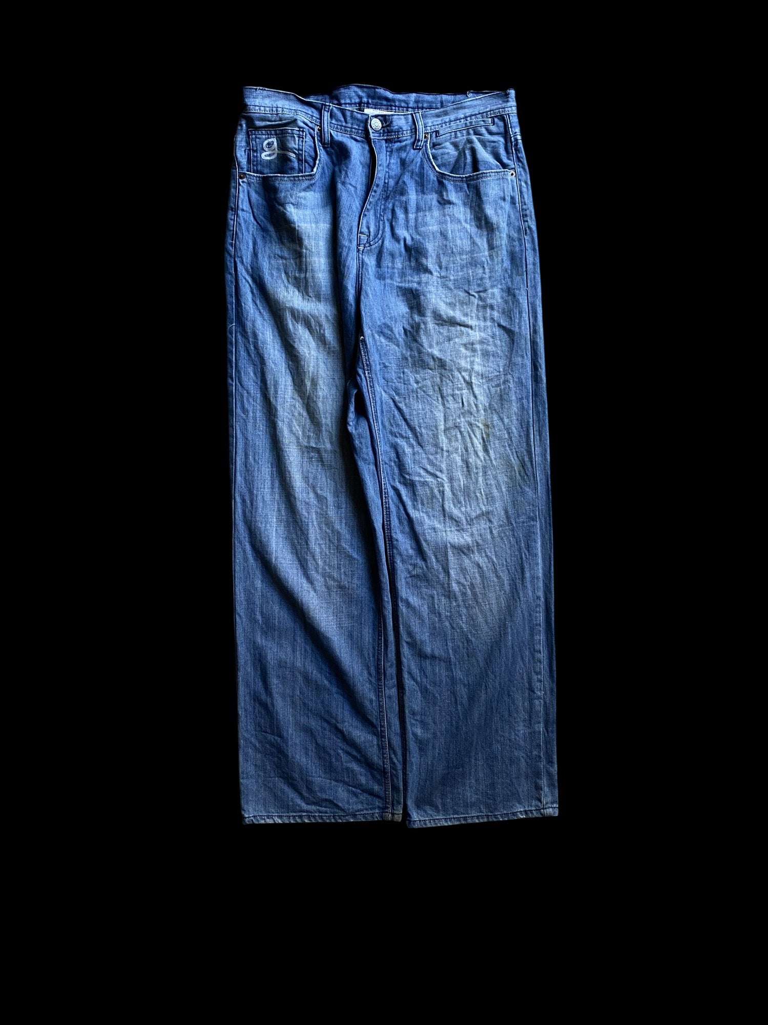 G-Unit 00's Logo Graphic Denim Jeans Blue