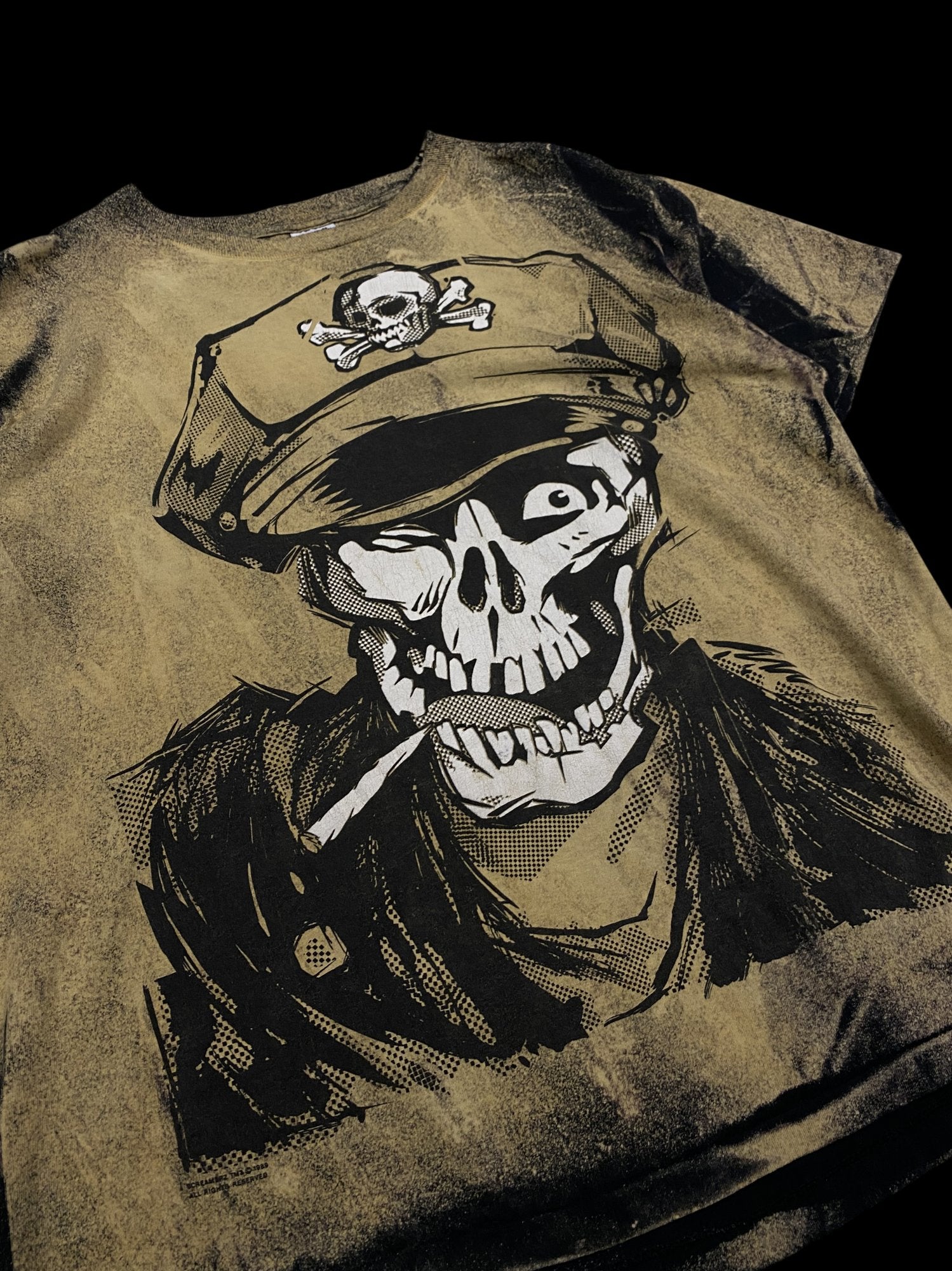 89' Anvil Graphic Skull T-shirt Black Yellow