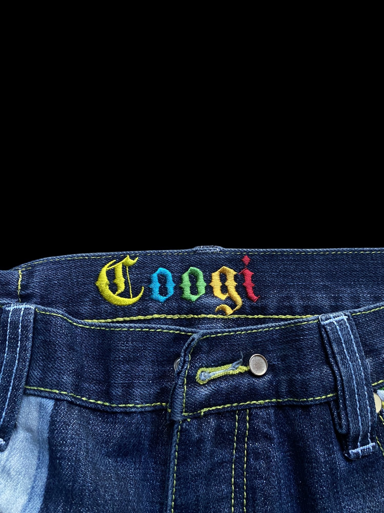 Coogi Union Jack Graphic Denim Jeans Blue