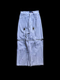 Two-Tone Convertible Trousers with Zip-Off Feature White