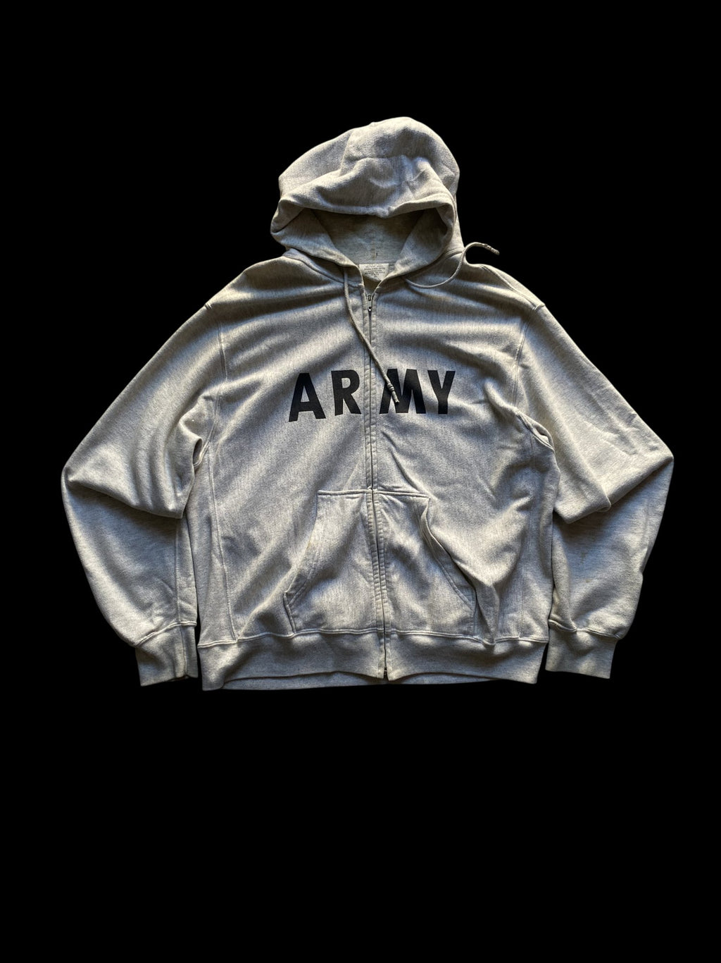 Army Full-Zip Hooded Sweatshirt Gray