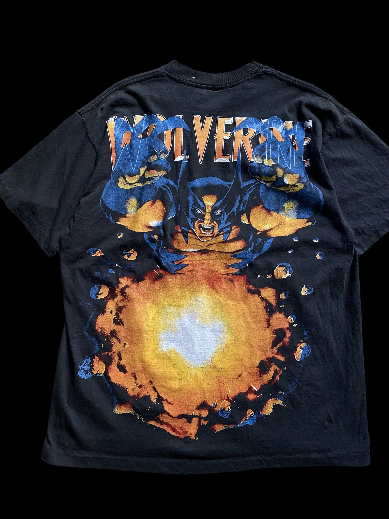 Vintage Reprint Marvel Wolverine Comic Graphic T-Shirt Black