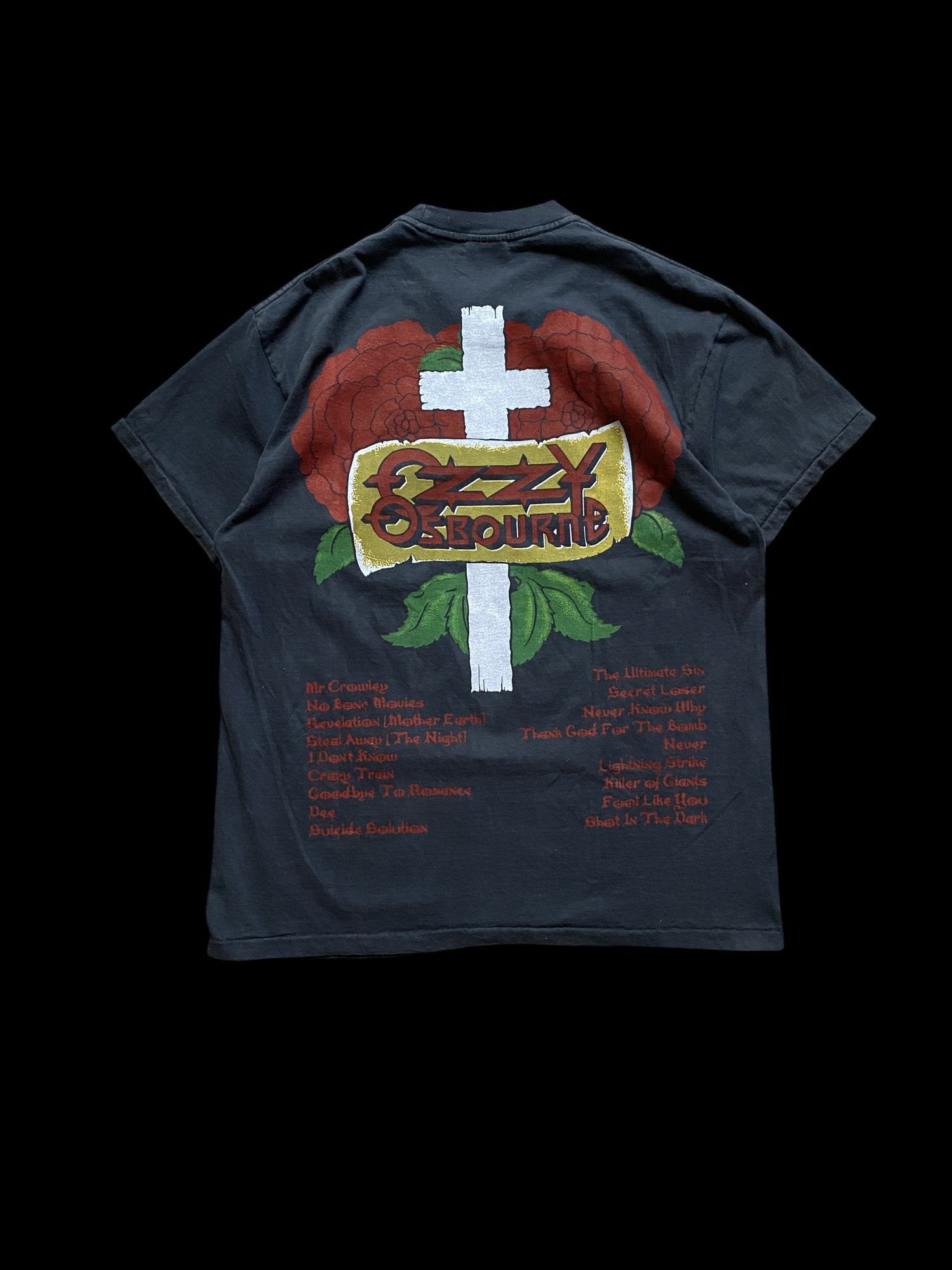 Vintage Reprint Ozzy Osbourne 90's Graphic Band T-Shirt Black