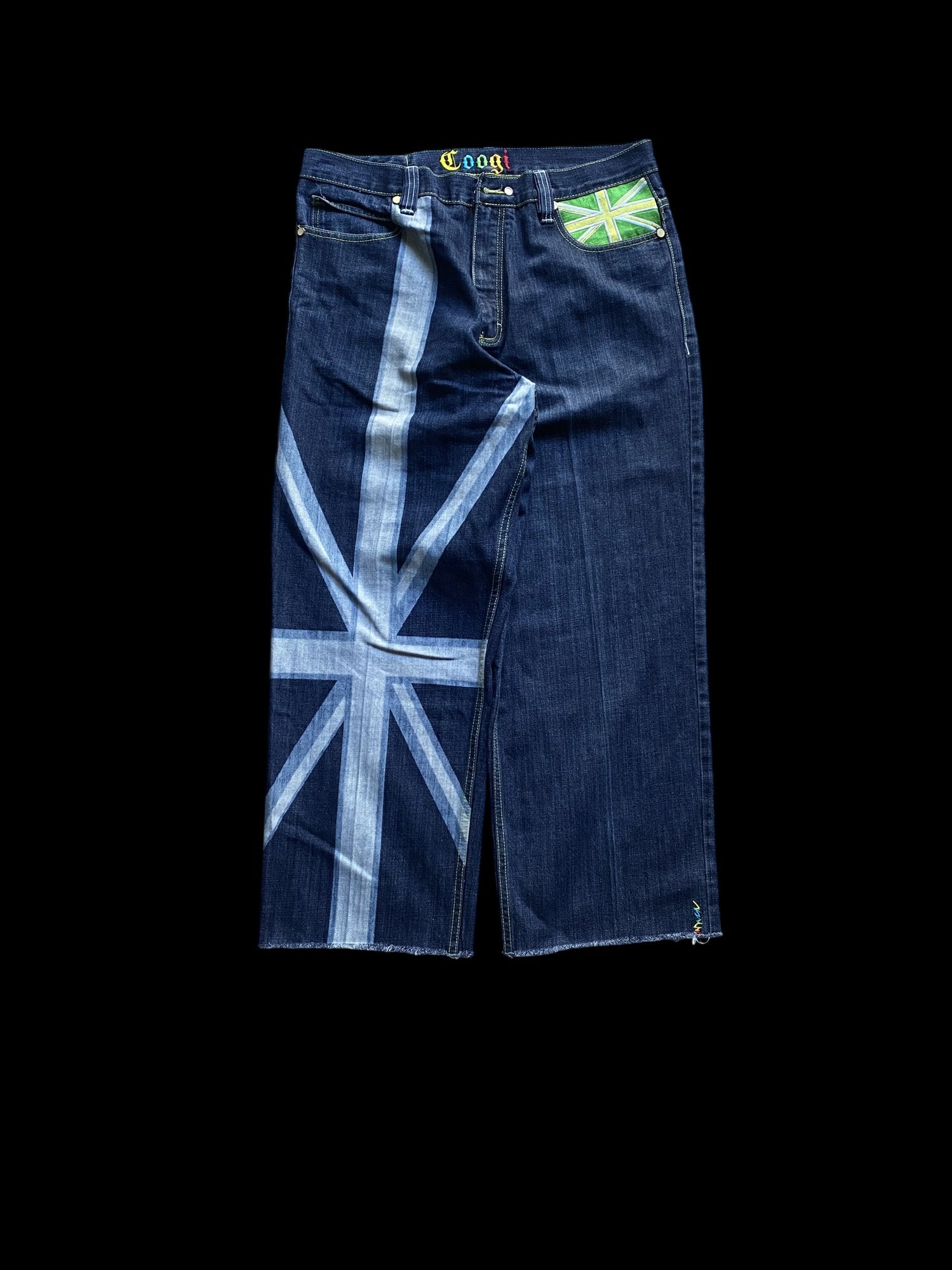 Coogi Union Jack Graphic Denim Jeans Blue