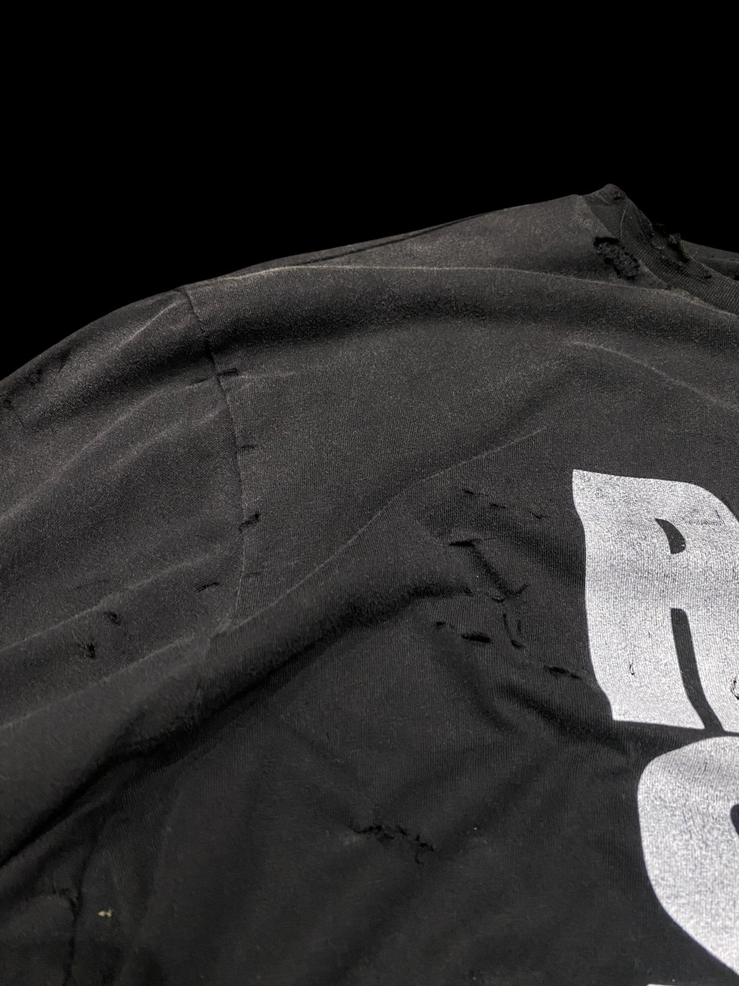 Distressed Rockstar Made Graphic Long Sleeve Shirt Black