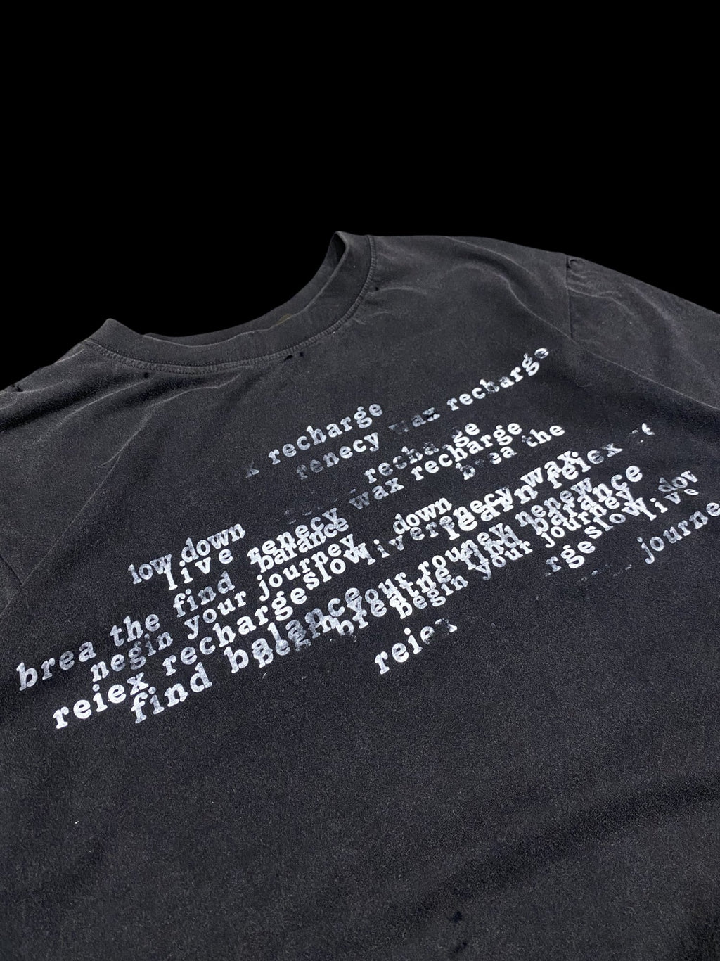 Graphic Long Sleeve Layered T-shirt Black