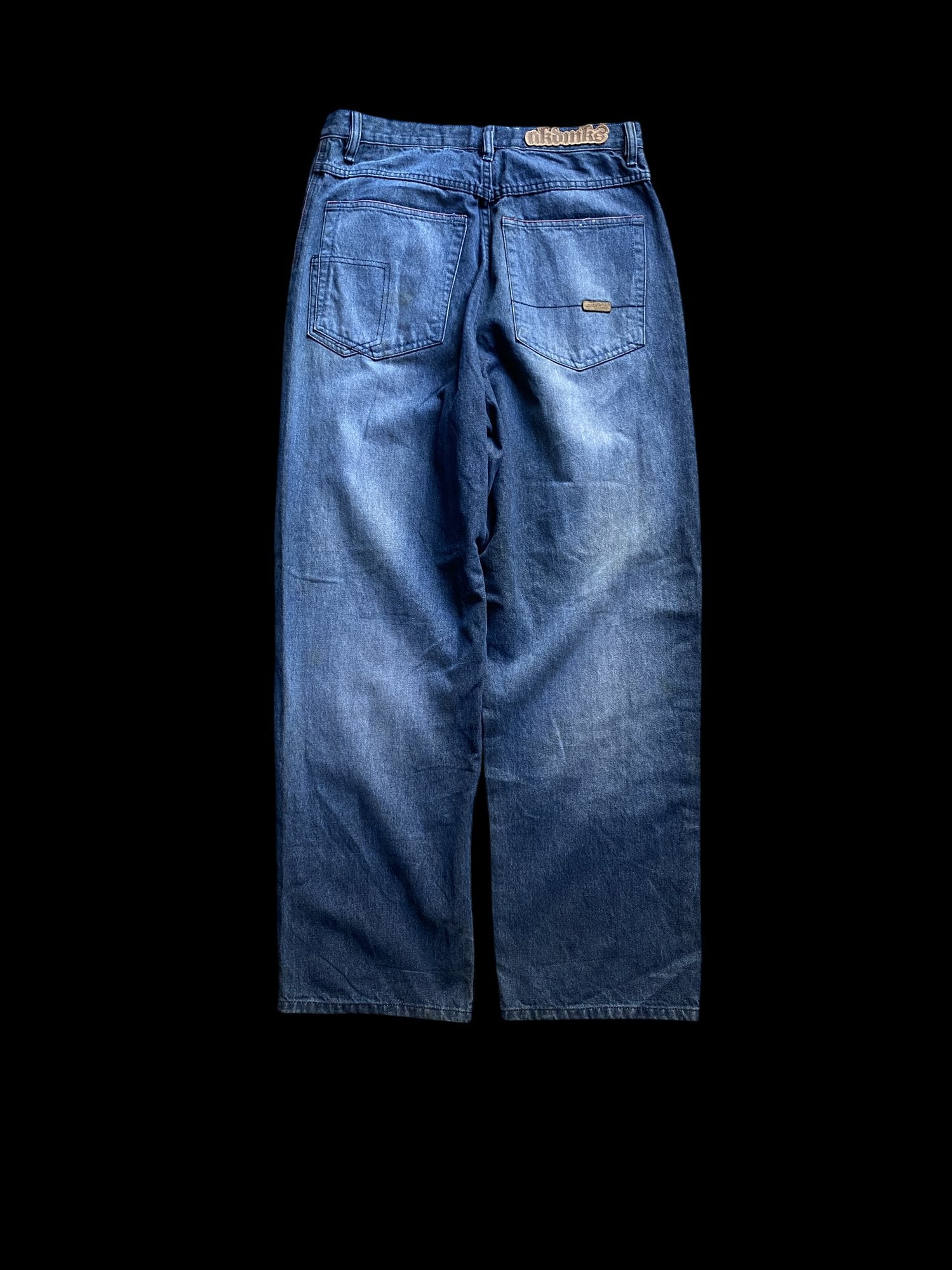 Akdmks Wide Leg Denim Jeans Blue