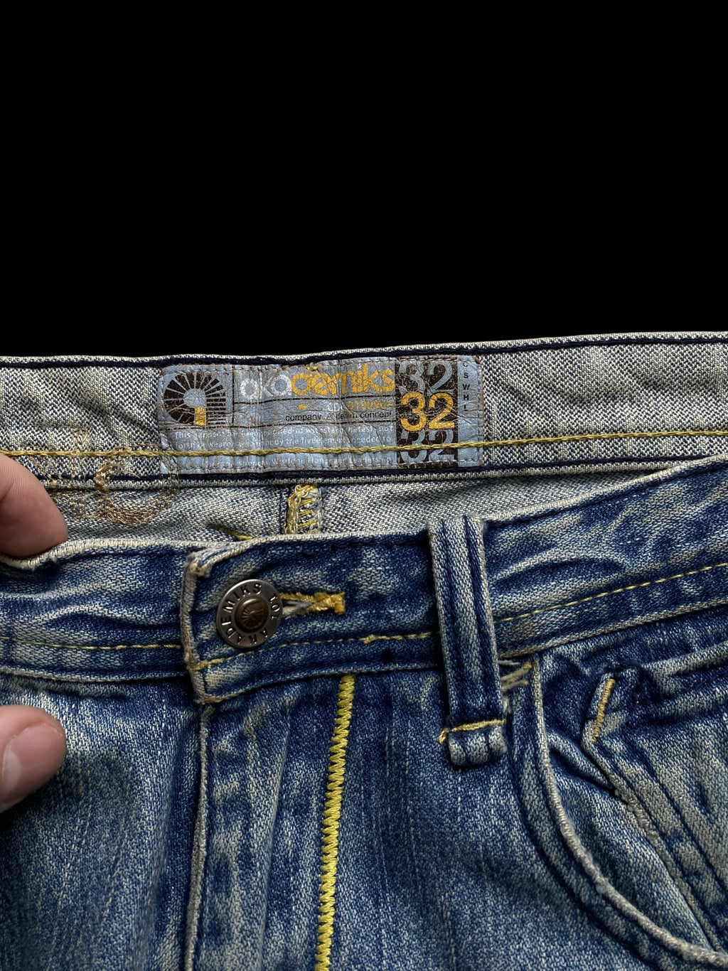 Akademiks Distressed Denim Wide Leg Jeans Blue