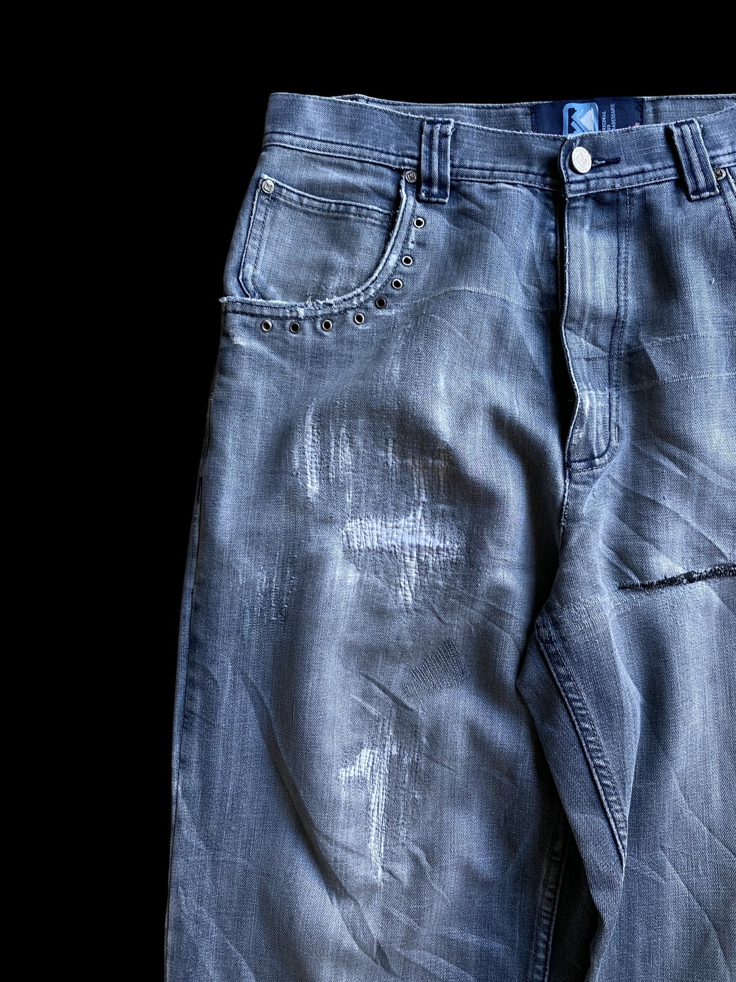 Vintage Karl Kani Distressed Denim Jeans Blue