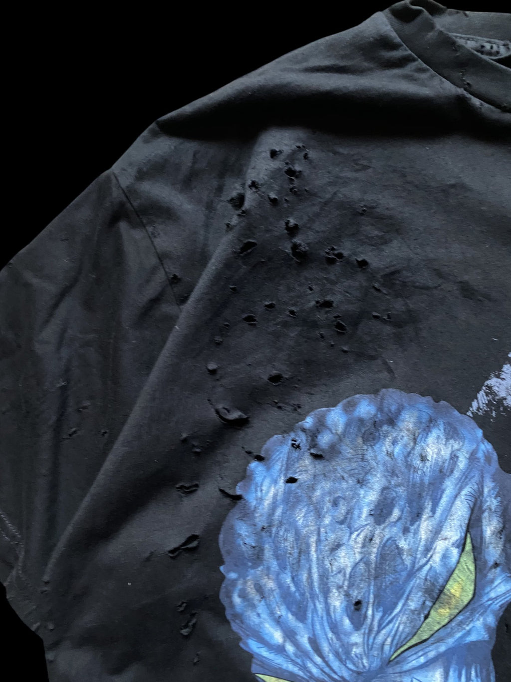 Vintage Spawn Graphic Distressed T-Shirt Black
