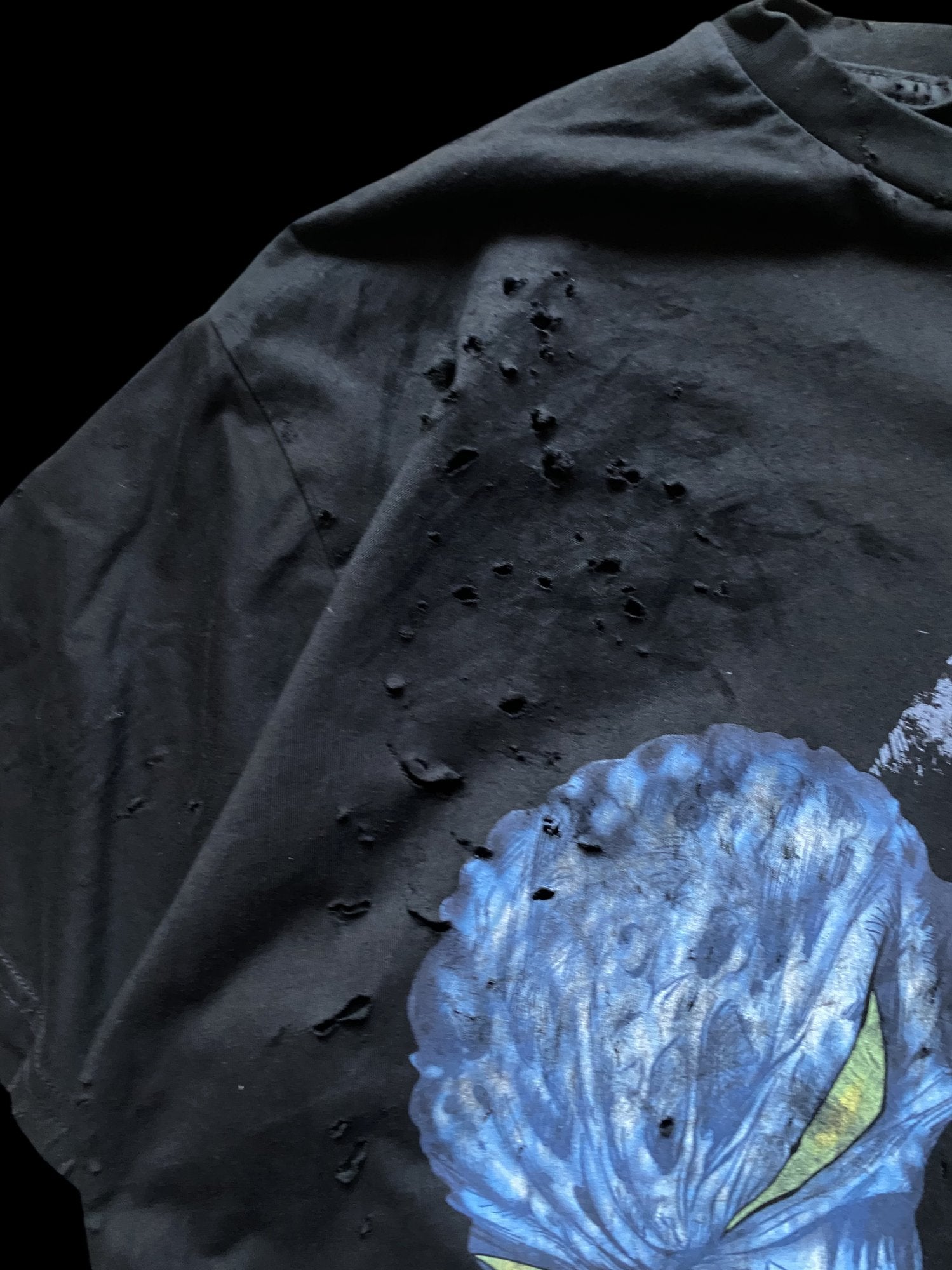 Vintage Spawn Graphic Distressed T-Shirt Black