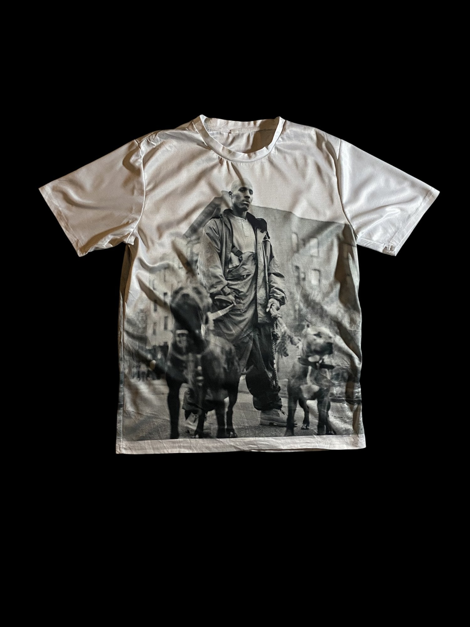 Graphic Print T-Shirt Black White