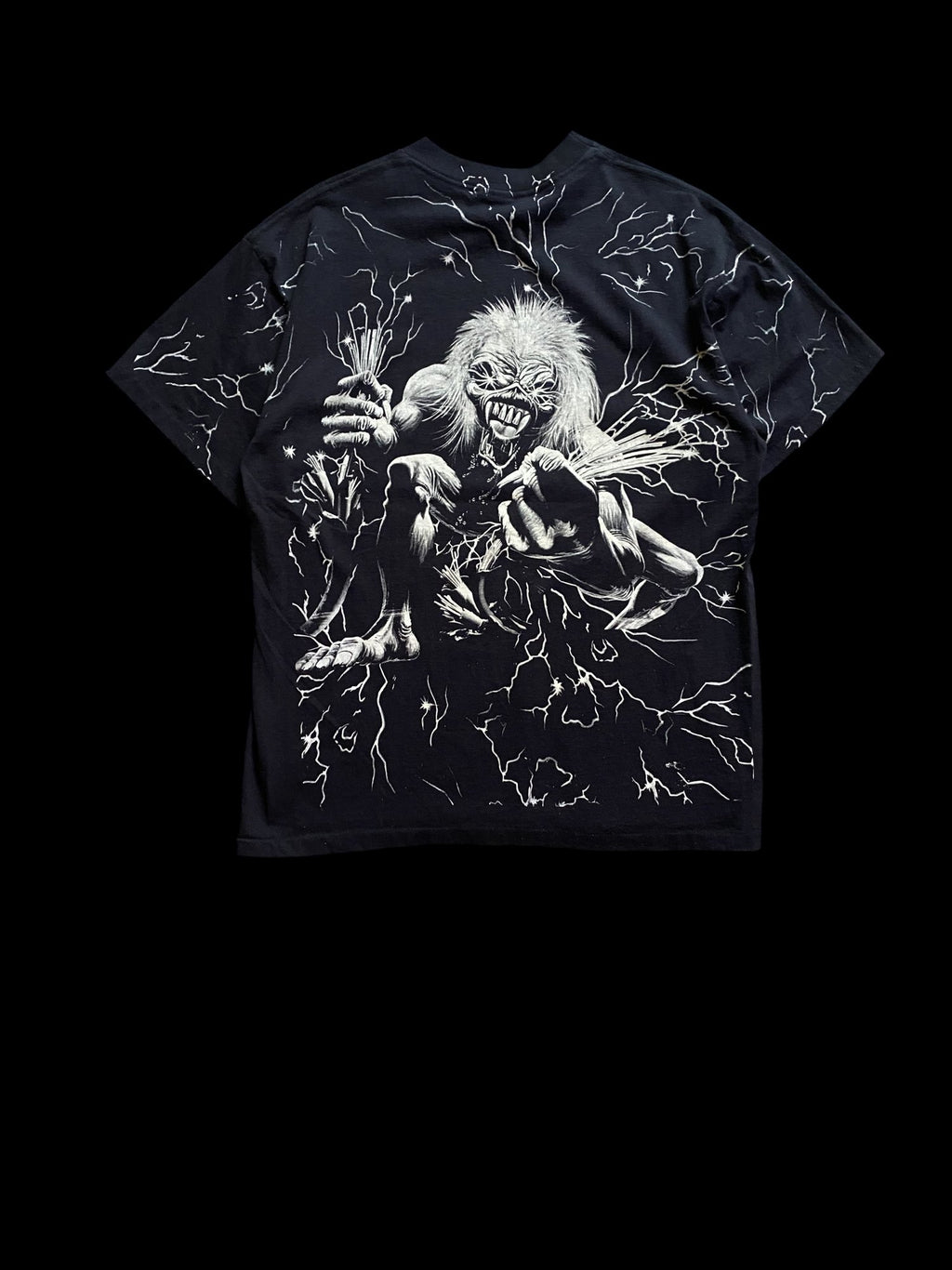 Vintage Reprint Iron Maiden Graphic Band T-shirt Black