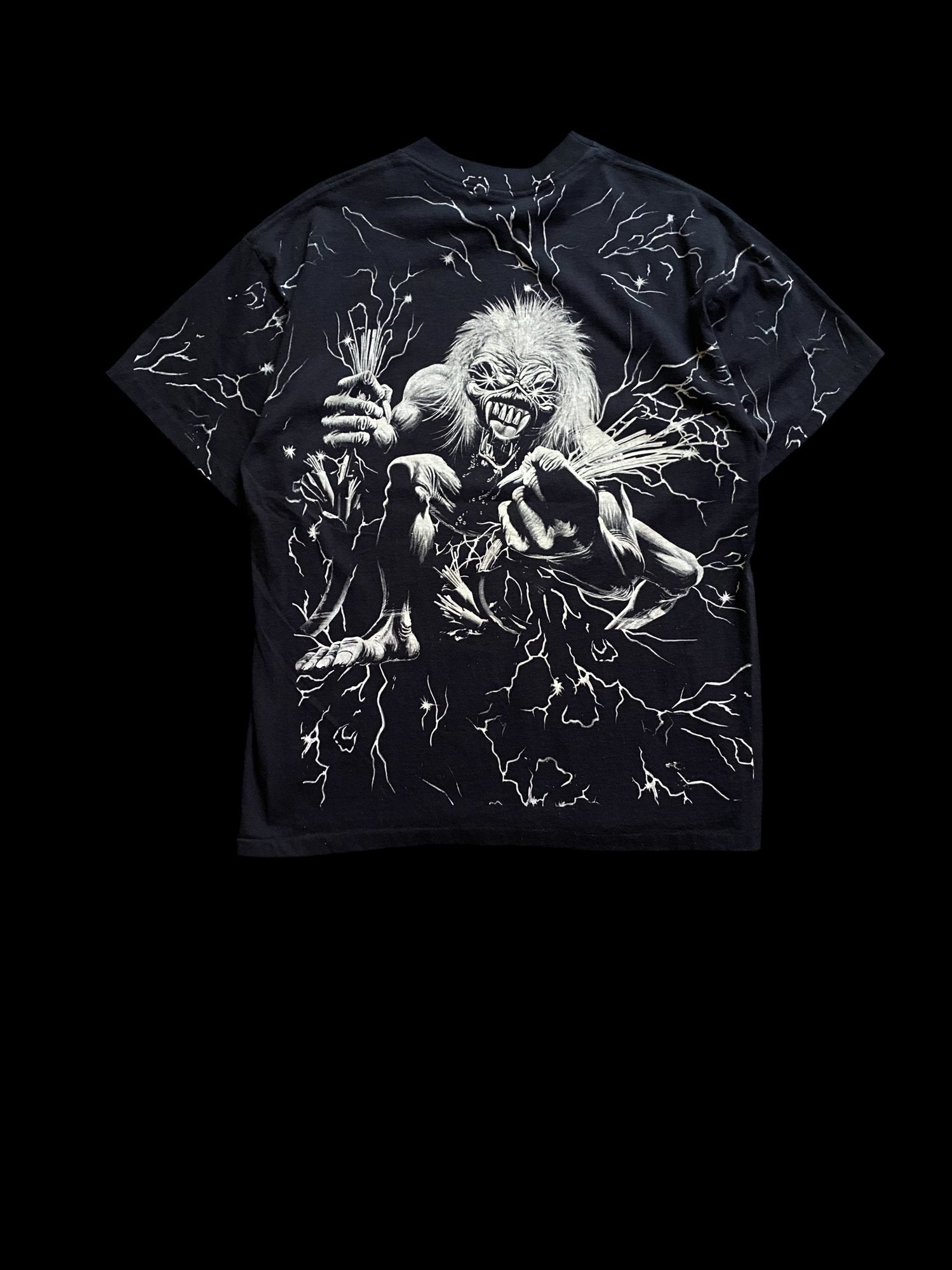 Vintage Reprint Iron Maiden Graphic Band T-shirt Black