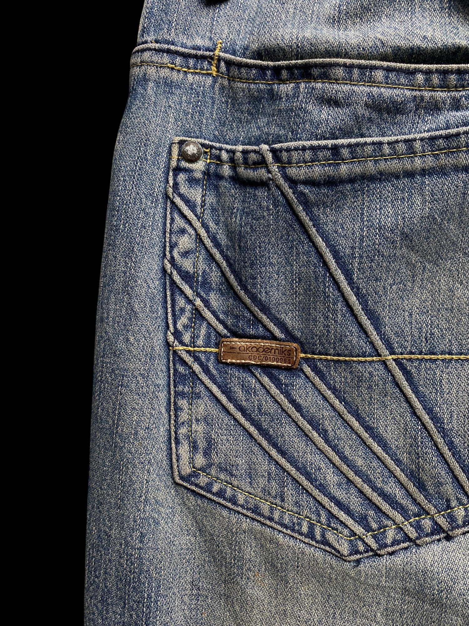 Akademiks Distressed Denim Wide Leg Jeans Blue