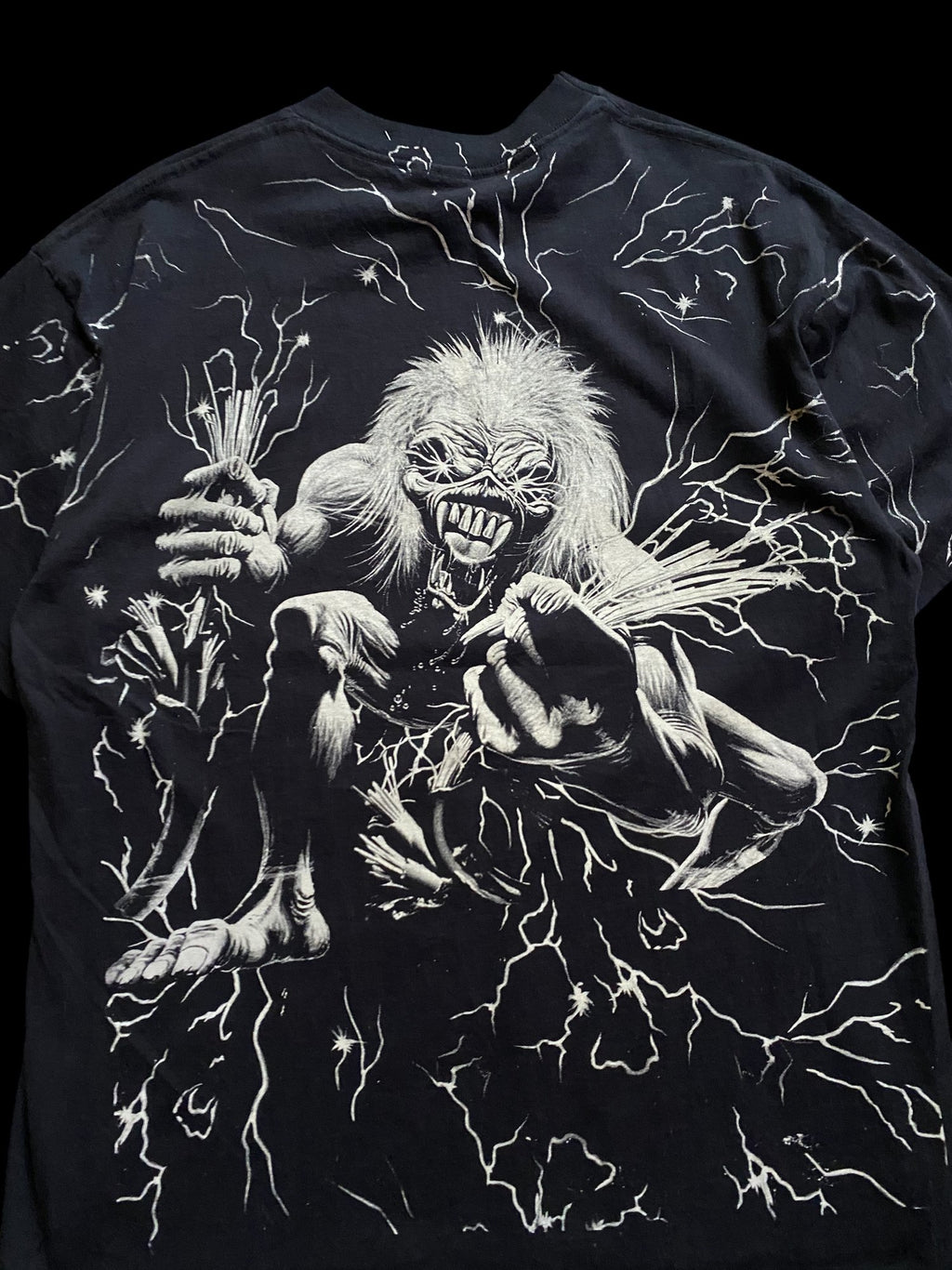 Vintage Reprint Iron Maiden Graphic Band T-shirt Black