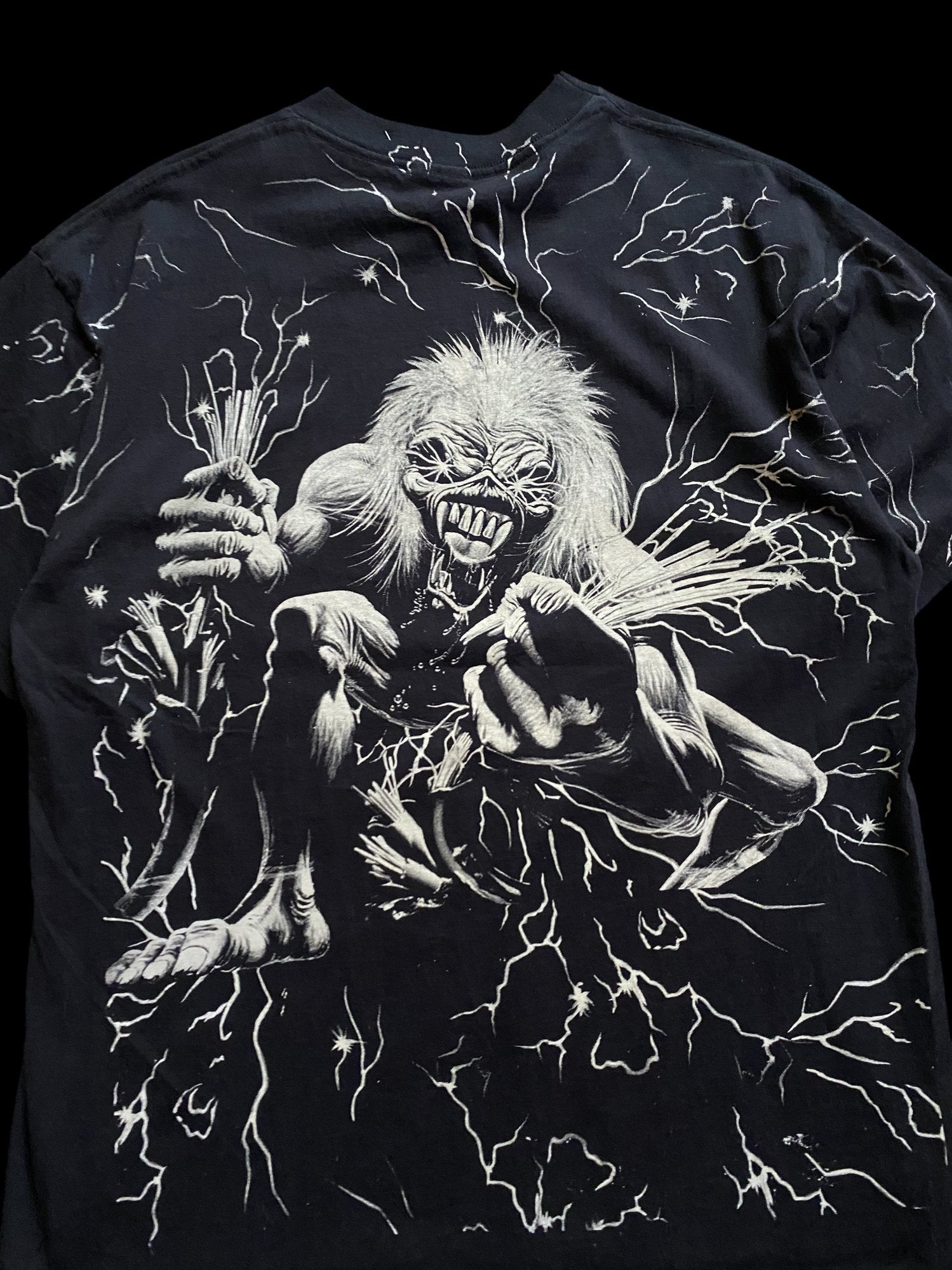 Vintage Reprint Iron Maiden Graphic Band T-shirt Black