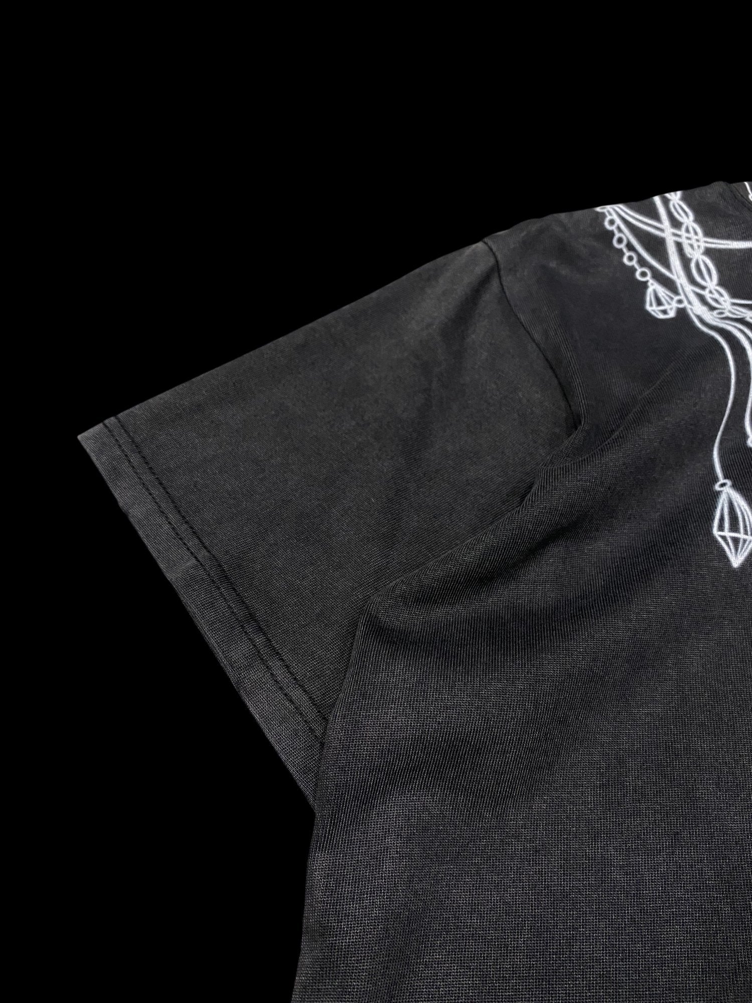 Black Graphic Necklace Print T-Shirt