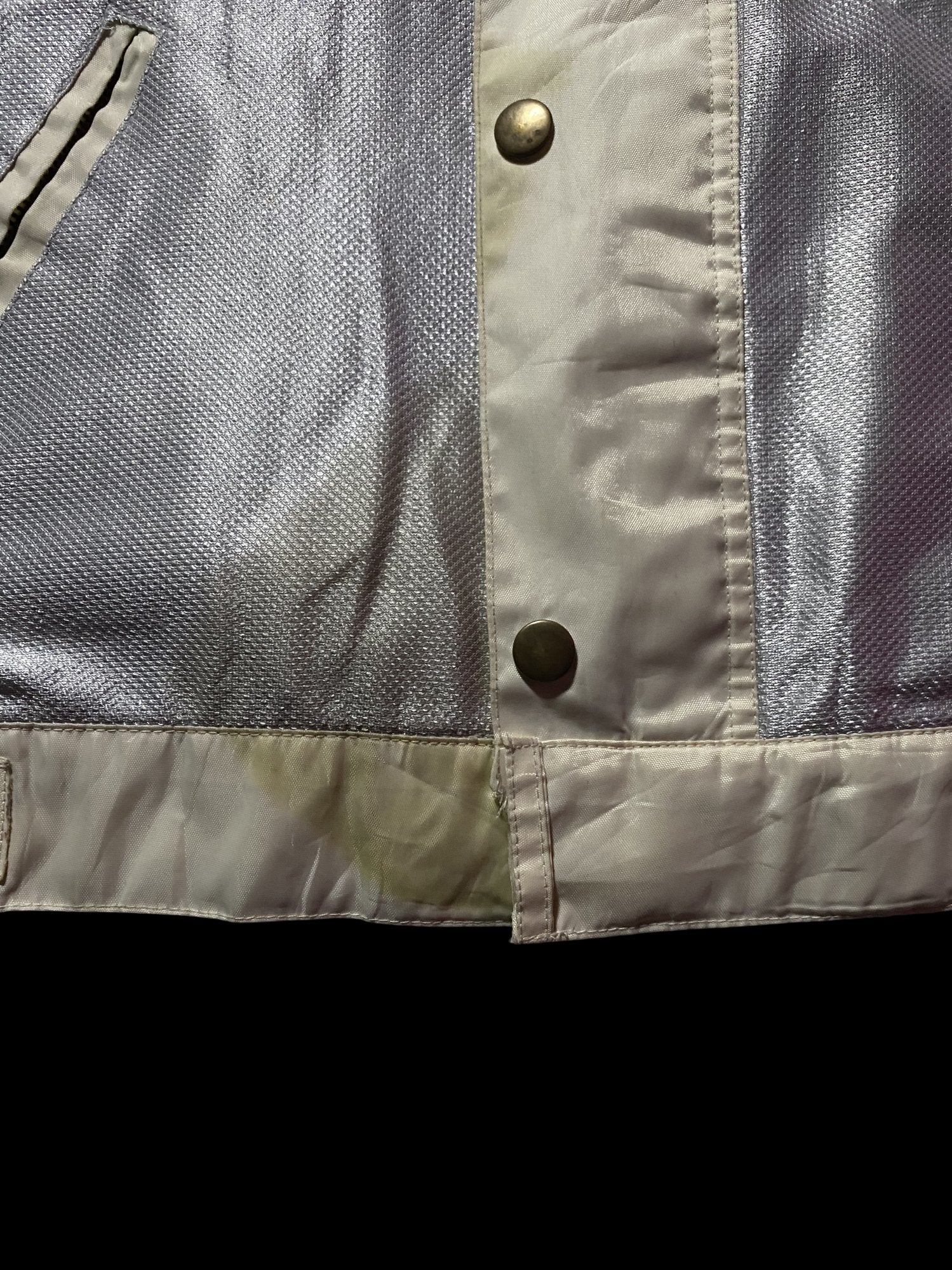 Vintage Belstaff Reflective Moto Jacket Beige Silver