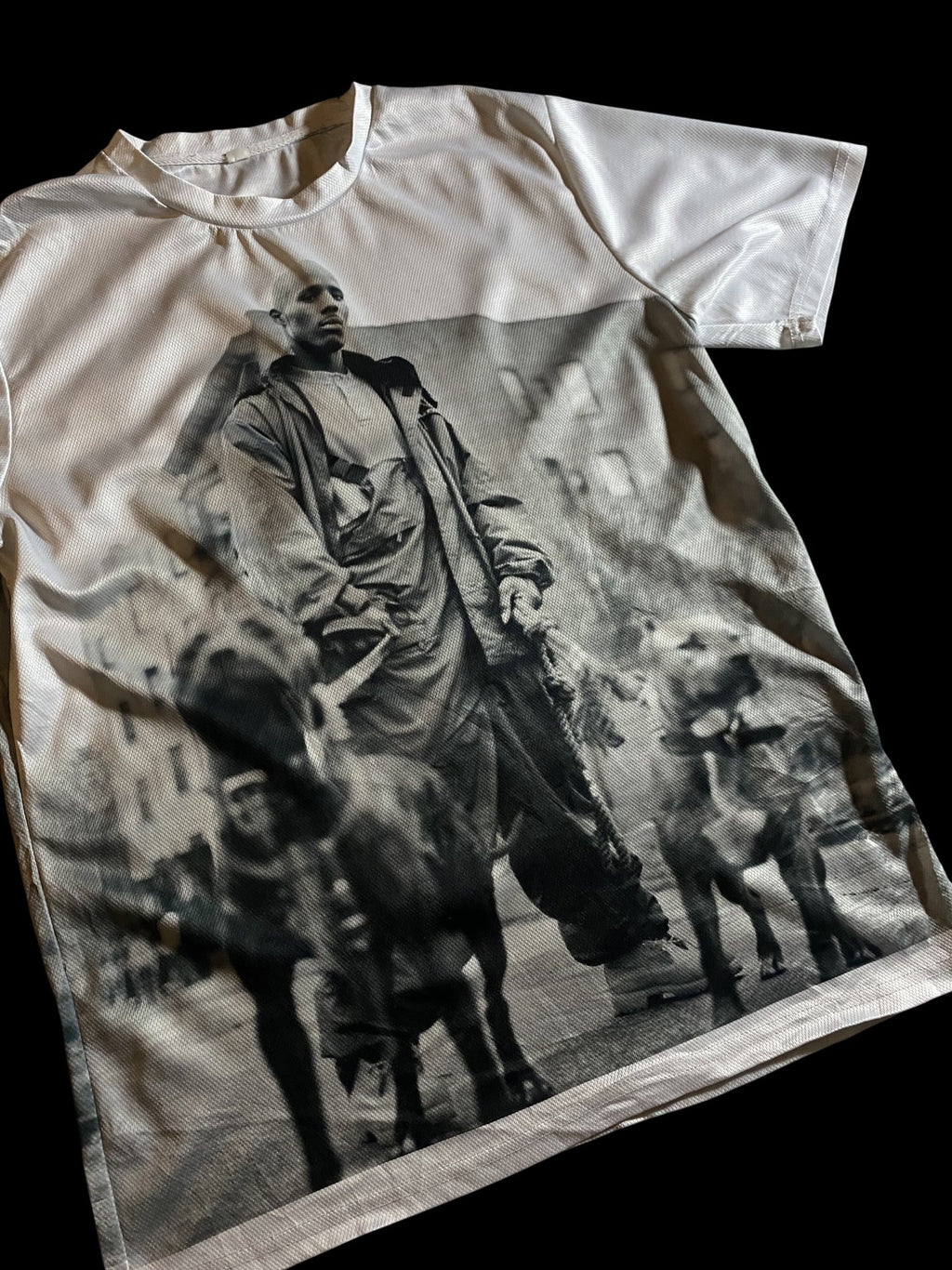 Graphic Print T-Shirt Black White