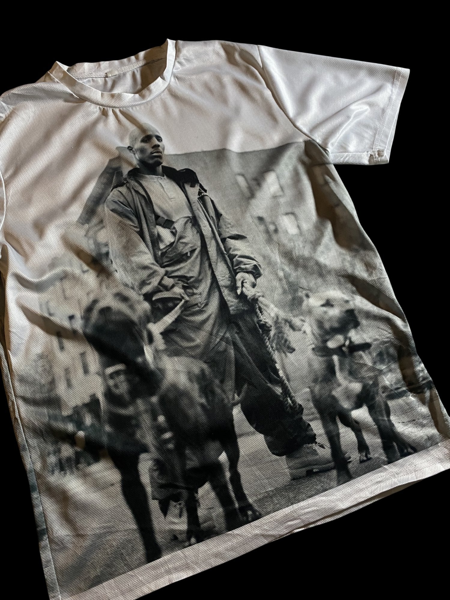 Graphic Print T-Shirt Black White