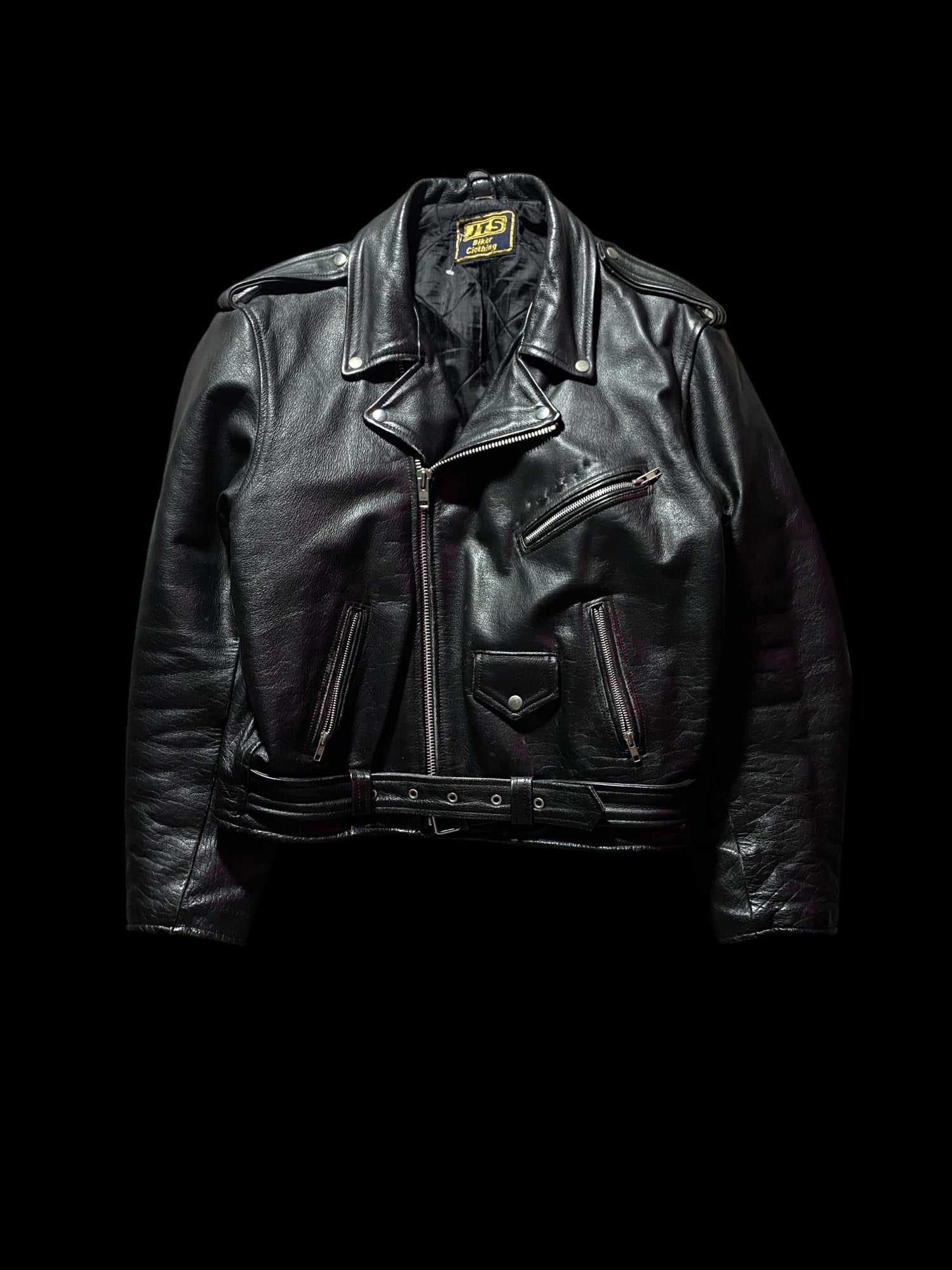 JTS Biker Leather Jacket Black
