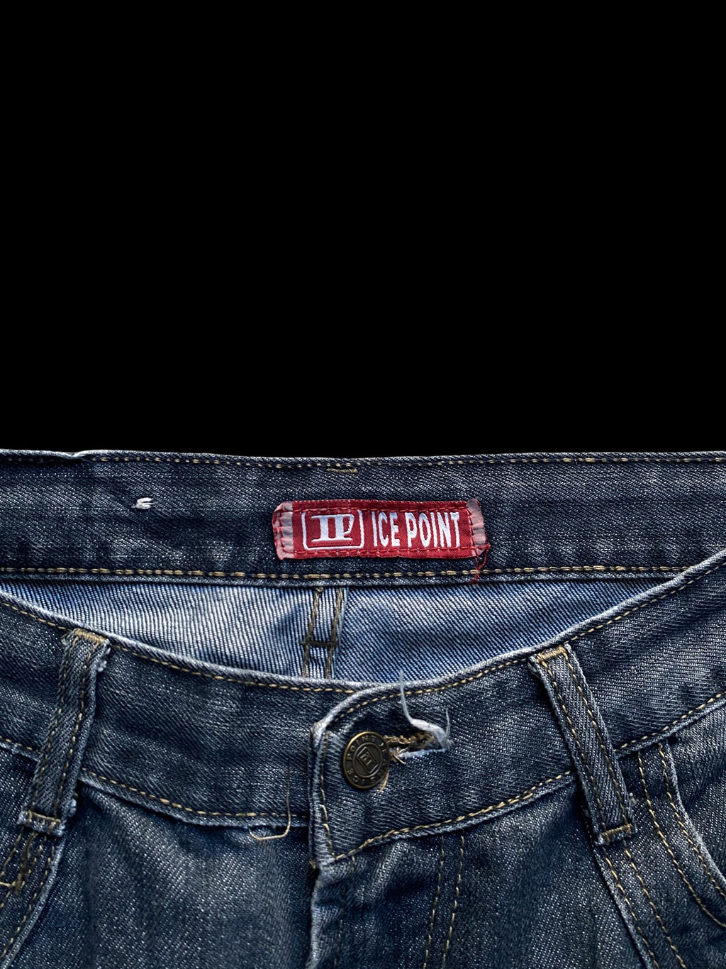 Ice Point Embroidered Denim Jeans Blue