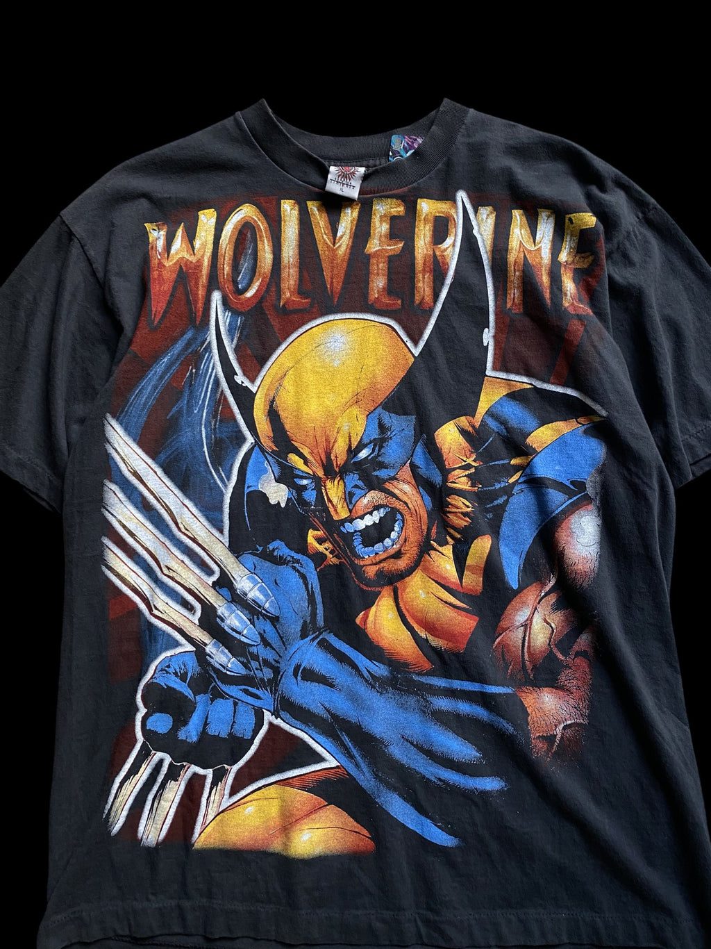 Vintage Reprint Marvel Wolverine Comic Graphic T-Shirt Black