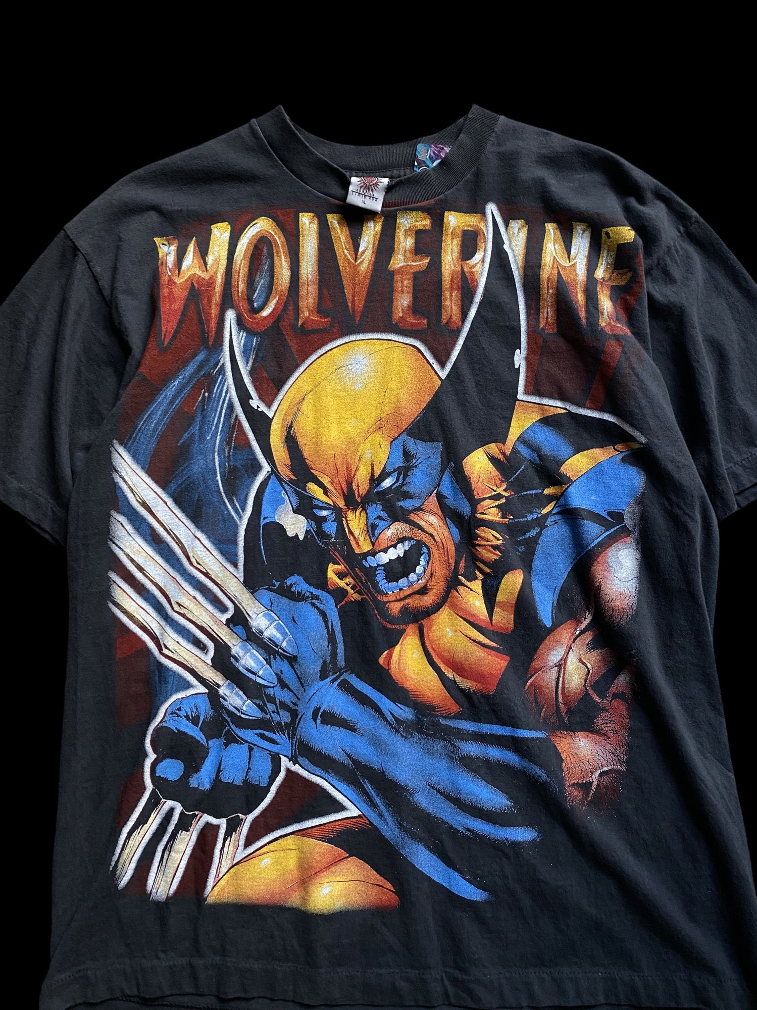 Vintage Reprint Marvel Wolverine Comic Graphic T-Shirt Black