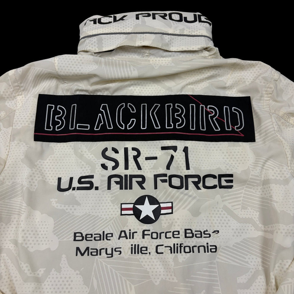 Avirex Blackbird Recon Aircraft Full-Zip Bomber Jacket Beige