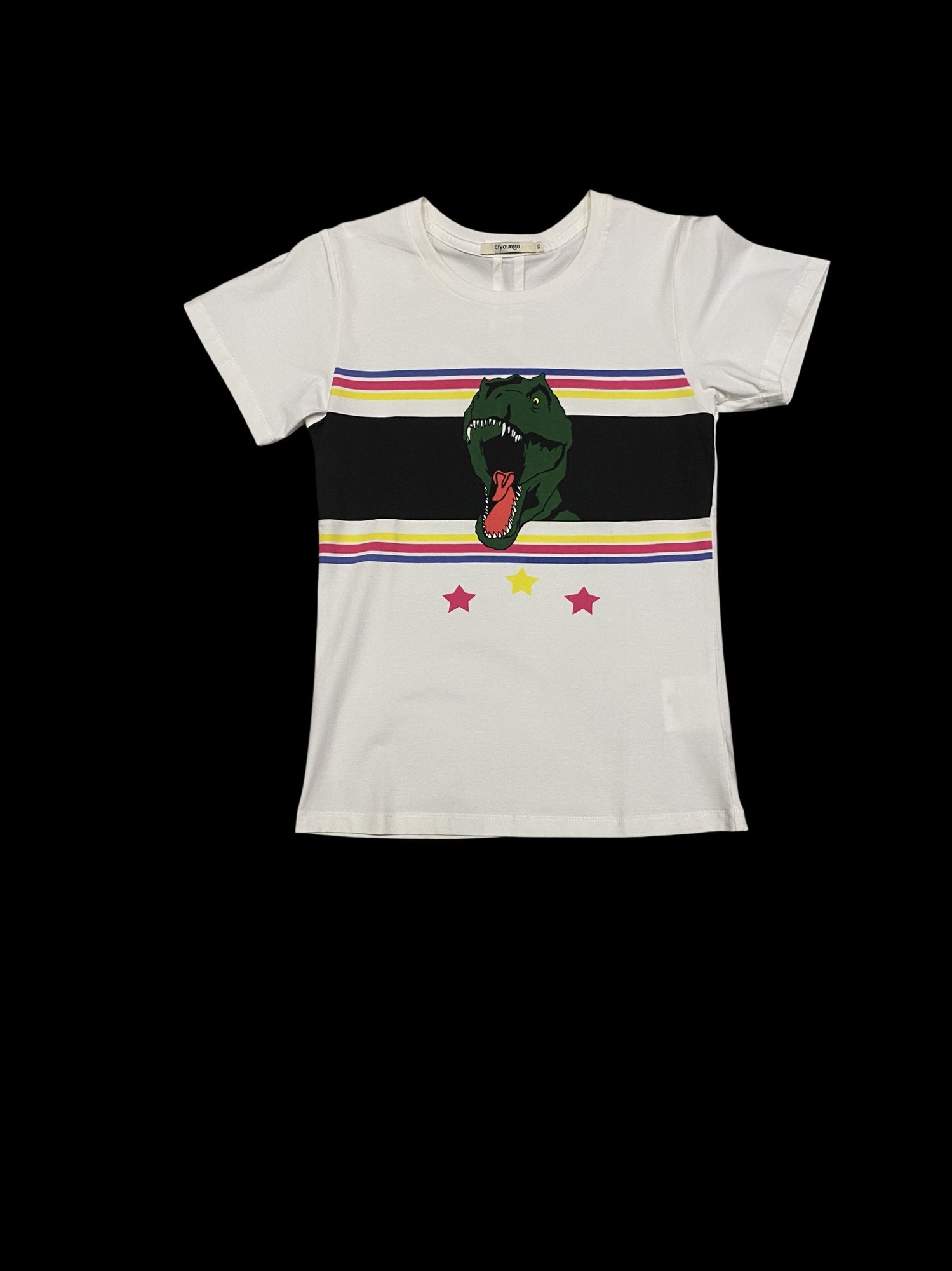Cityoung Dino Graphic T-Shirt White