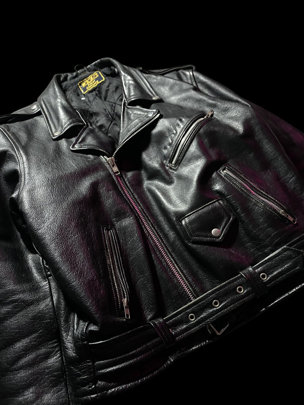 JTS Biker Leather Jacket Black